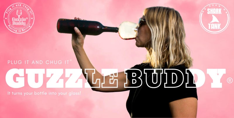 Guzzle Buddy 2GO Unbreakable Tritan Plastic 16 Ounce Wine Glass, It Turns Your Bottle Into Your Glass, Wine Bottle Topper Christmas Gift White Elephant for Wife - Liquid Therapy Design - Image 2
